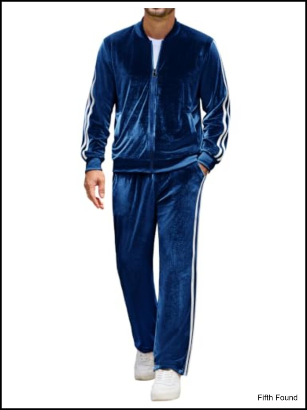 Mens Velour Tracksuit 2 Piece Set Velvet Jogging Suit Jacket & Pants Athletic